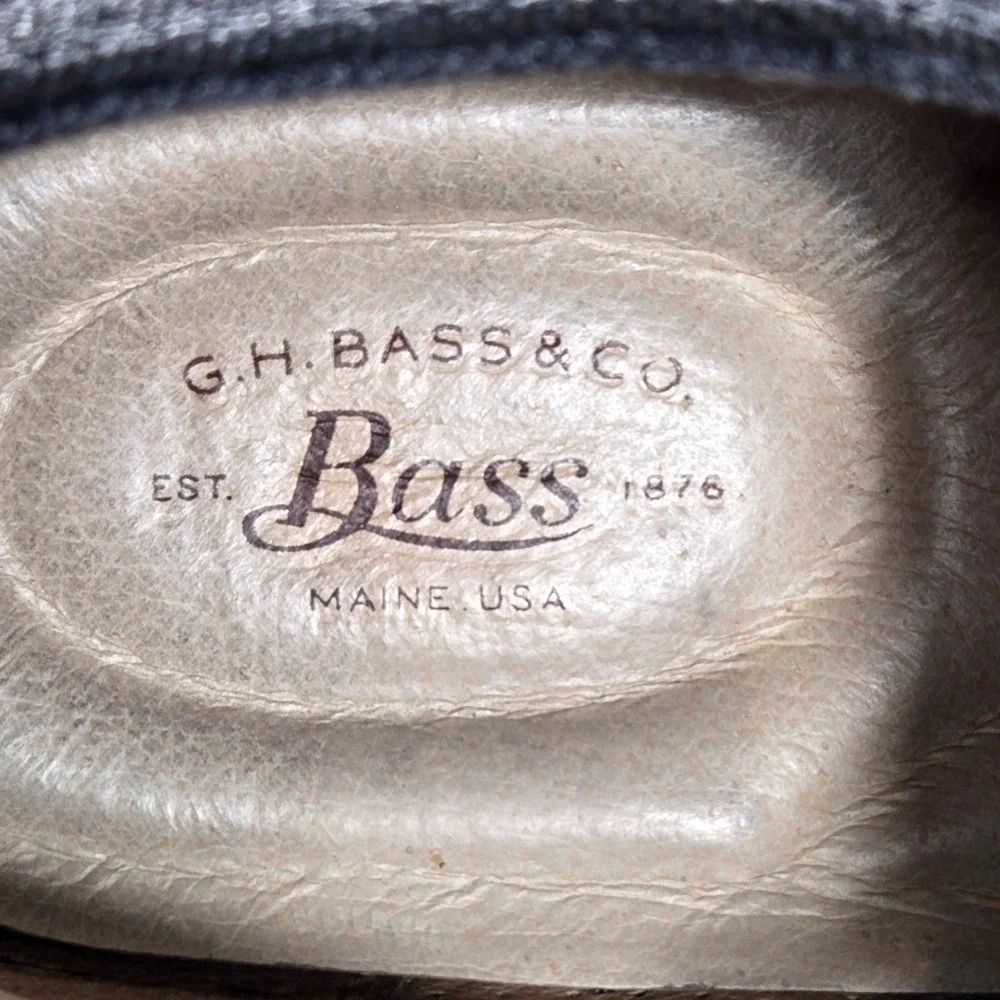 G.H. Bass & Co Men's Size 10M Black Canvas Leather Oxford Shoes Dress Casual